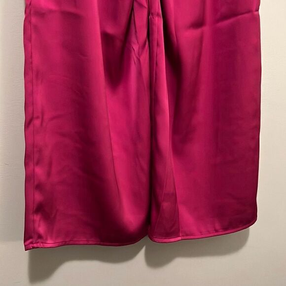 Women's Pink Elastic Waist Belted Pleated Wide Leg Pants NWT - Picture 6 of 9